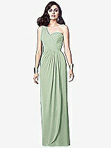 Alt View 1 Thumbnail - Celadon One-Shoulder Draped Maxi Dress with Front Slit - Aeryn