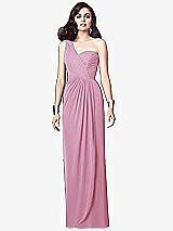 Alt View 1 Thumbnail - Powder Pink One-Shoulder Draped Maxi Dress with Front Slit - Aeryn