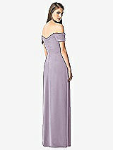 Rear View Thumbnail - Lilac Haze Off-the-Shoulder Ruched Chiffon Maxi Dress - Alessia