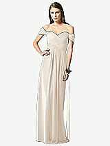 Front View Thumbnail - Oat Off-the-Shoulder Ruched Chiffon Maxi Dress - Alessia
