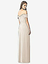 Rear View Thumbnail - Oat Off-the-Shoulder Ruched Chiffon Maxi Dress - Alessia