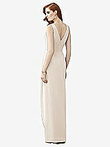 Rear View Thumbnail - Oat Sleeveless Draped Faux Wrap Maxi Dress - Dahlia