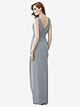 Rear View Thumbnail - Platinum Sleeveless Draped Faux Wrap Maxi Dress - Dahlia