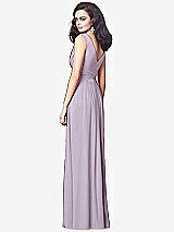 Rear View Thumbnail - Lilac Haze Draped V-Neck Shirred Chiffon Maxi Dress