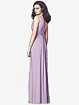 Rear View Thumbnail - Pale Purple Draped V-Neck Shirred Chiffon Maxi Dress