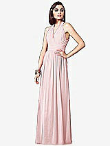 Front View Thumbnail - Ballet Pink Ruched Halter Open-Back Maxi Dress - Jada