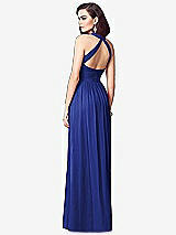 Rear View Thumbnail - Cobalt Blue Ruched Halter Open-Back Maxi Dress - Jada