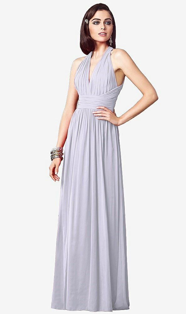 Front View - Silver Dove Ruched Halter Open-Back Maxi Dress - Jada