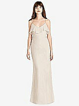 Front View Thumbnail - Oat Ruffle-Trimmed Backless Maxi Dress