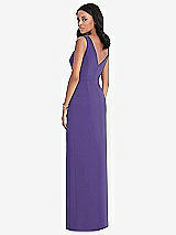 Rear View Thumbnail - Regalia - PANTONE Ultra Violet Draped Wrap Maxi Dress with Front Slit - Sena
