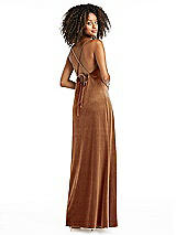 Alt View 2 Thumbnail - Golden Almond Cowl-Neck Convertible Velvet Maxi Slip Dress - Sloan
