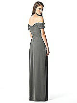 Rear View Thumbnail - Charcoal Gray Off-the-Shoulder Ruched Chiffon Maxi Dress - Alessia