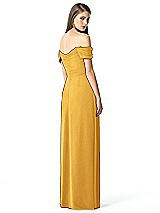 Rear View Thumbnail - NYC Yellow Off-the-Shoulder Ruched Chiffon Maxi Dress - Alessia