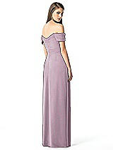Rear View Thumbnail - Suede Rose Off-the-Shoulder Ruched Chiffon Maxi Dress - Alessia