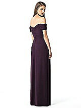 Rear View Thumbnail - Aubergine Off-the-Shoulder Ruched Chiffon Maxi Dress - Alessia