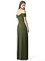 Rear View Thumbnail - Olive Green Off-the-Shoulder Ruched Chiffon Maxi Dress - Alessia