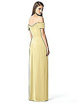 Rear View Thumbnail - Pale Yellow Off-the-Shoulder Ruched Chiffon Maxi Dress - Alessia