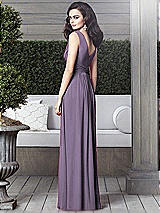 Rear View Thumbnail - Lavender Draped V-Neck Shirred Chiffon Maxi Dress - Ari