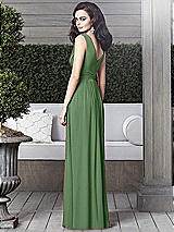 Rear View Thumbnail - Vineyard Green Draped V-Neck Shirred Chiffon Maxi Dress - Ari