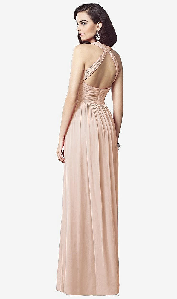 Back View - Cameo Ruched Halter Open-Back Maxi Dress - Jada