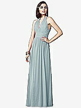 Front View Thumbnail - Morning Sky Ruched Halter Open-Back Maxi Dress - Jada