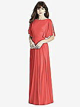 Front View Thumbnail - Perfect Coral Split Sleeve Backless Maxi Dress - Lila