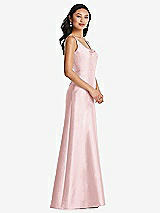 Side View Thumbnail - Ballet Pink Pleated Bodice Open-Back Maxi Dress with Pockets