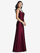 Side View Thumbnail - Cabernet Pleated Bodice Open-Back Maxi Dress with Pockets