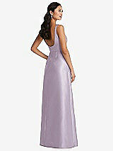 Rear View Thumbnail - Lilac Haze Pleated Bodice Open-Back Maxi Dress with Pockets