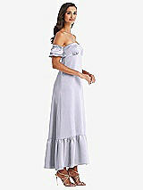 Side View Thumbnail - Silver Dove Ruffled Off-the-Shoulder Tiered Cuff Sleeve Midi Dress