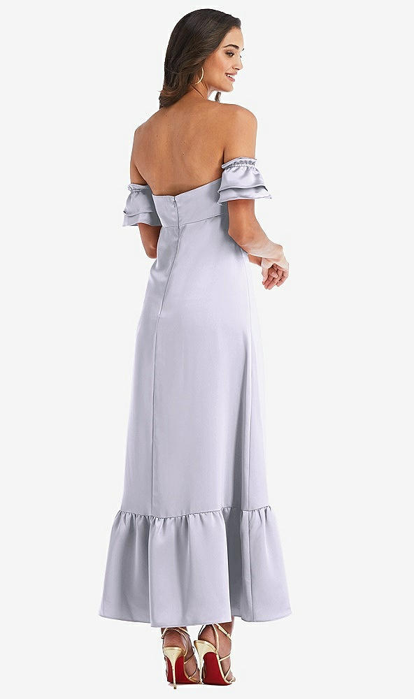 Back View - Silver Dove Ruffled Off-the-Shoulder Tiered Cuff Sleeve Midi Dress