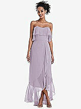 Alt View 1 Thumbnail - Lilac Haze Off-the-Shoulder Ruffled High Low Maxi Dress
