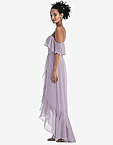 Side View Thumbnail - Lilac Haze Off-the-Shoulder Ruffled High Low Maxi Dress
