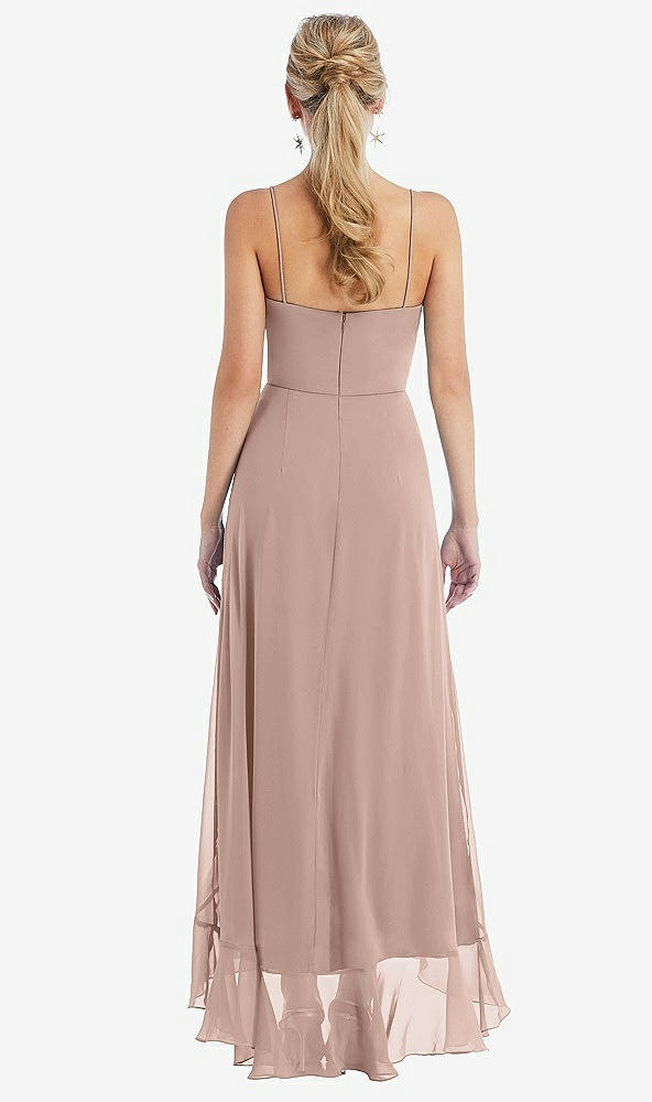 Back View - Neu Nude Scoop Neck Ruffle-Trimmed High Low Maxi Dress