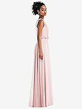 Side View Thumbnail - Ballet Pink One-Shoulder Bow Blouson Bodice Maxi Dress