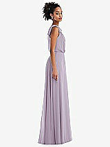 Side View Thumbnail - Lilac Haze One-Shoulder Bow Blouson Bodice Maxi Dress