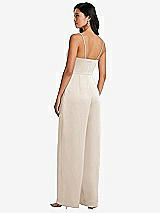 Rear View Thumbnail - Oat Cowl-Neck Spaghetti Strap Maxi Jumpsuit with Pockets