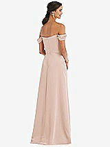 Alt View 3 Thumbnail - Cameo Draped Pleat Off-the-Shoulder Maxi Dress