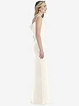 Side View Thumbnail - Ivory Asymmetrical One-Shoulder Cowl Maxi Slip Dress