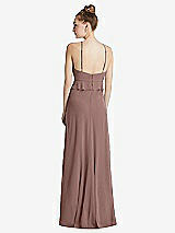 Rear View Thumbnail - Sienna Bias Ruffle Empire Waist Halter Maxi Dress with Adjustable Straps