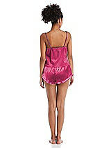 Rear View Thumbnail - Shocking Satin Ruffle-Trimmed Lounge Shorts with Pockets - Cali