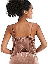 Rear View Thumbnail - Tawny Rose Split Back Slim Strap Velvet Cami - Sari