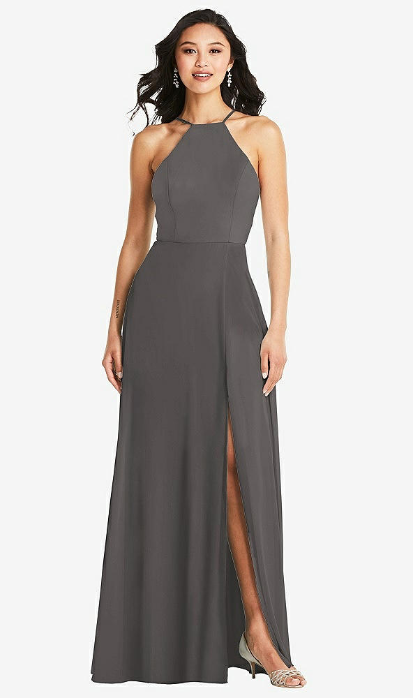 Front View - Caviar Gray Bella Bridesmaids Dress BB129