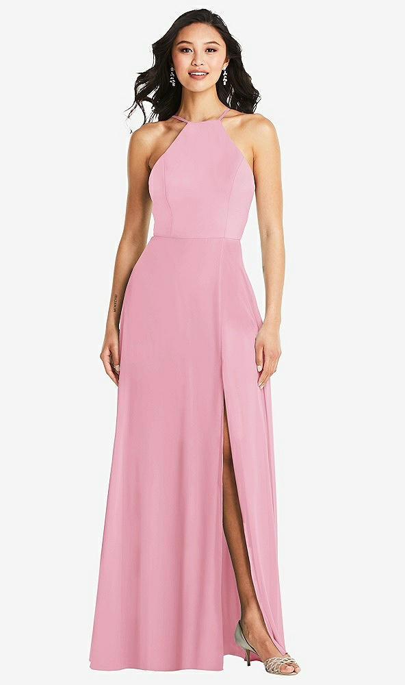 Front View - Peony Pink Bella Bridesmaids Dress BB129