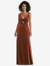 Front View Thumbnail - Auburn Moon Twist Front Cutout Velvet Maxi Dress - Cameron