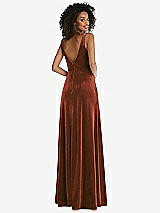 Rear View Thumbnail - Auburn Moon Twist Front Cutout Velvet Maxi Dress - Cameron