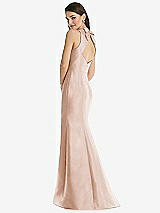 Rear View Thumbnail - Cameo Jewel Neck Bowed Open-Back Trumpet Dress 