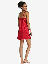 Rear View Thumbnail - Parisian Red Mini Stretch Satin Slip with Adjustable Straps - Kyle