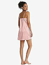 Rear View Thumbnail - Rose - PANTONE Rose Quartz Mini Stretch Satin Slip with Adjustable Straps - Kyle