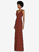 Side View Thumbnail - Auburn Moon Square Low-Back A-Line Dress with Front Slit and Pockets